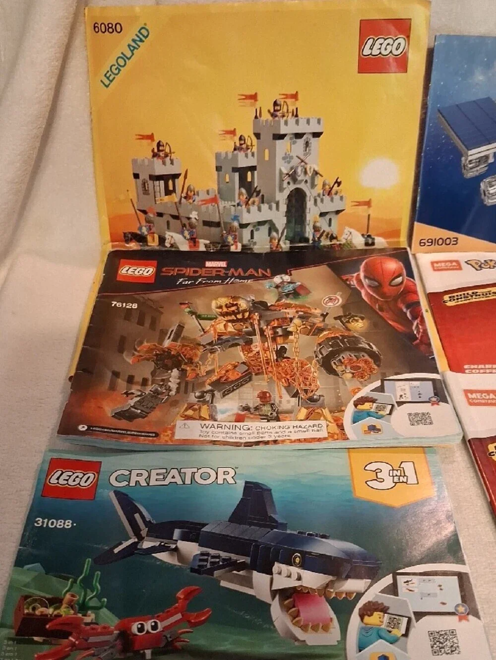 Lego Instruction Manual Lot - Blue, Yellow, Red, Orange Covers